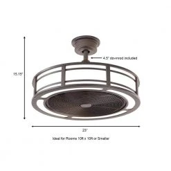 Home Decorators Collection Brette II 23 in. LED Indoor/Outdoor Espresso Bronze Ceiling Fan with Light and Remote Control -Flora Home Decorators Soldes espresso bronze home decorators collection ceiling fans with lights am382b eb a0 1000