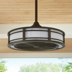 Home Decorators Collection Brette II 23 in. LED Indoor/Outdoor Espresso Bronze Ceiling Fan with Light and Remote Control -Flora Home Decorators Soldes espresso bronze home decorators collection ceiling fans with lights am382b eb e1 1000