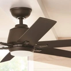 Home Decorators Collection Kensgrove 54 in. Integrated LED Indoor Espresso Bronze Ceiling Fan with Light Kit Works with Google Assistant and Alexa -Flora Home Decorators Soldes espresso bronze home decorators collection ceiling fans with lights yg493a eb 40 1000