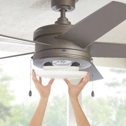 Home Decorators Collection Portwood 60 in. LED Outdoor Espresso Bronze Ceiling Fan -Flora Home Decorators Soldes espresso bronze home decorators collection ceiling fans with lights yg528 eb 1d 1000