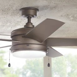 Home Decorators Collection Portwood 60 in. LED Outdoor Espresso Bronze Ceiling Fan -Flora Home Decorators Soldes espresso bronze home decorators collection ceiling fans with lights yg528 eb 40 1000