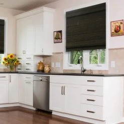 Home Decorators Collection Modern Farmhouse Cut-to-Size Espresso Flat-Weave Cordless Light-Filtering Bamboo Shade - 27 in. W x 48 in. L