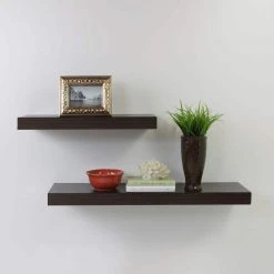 Home Decorators Collection 35.4 in. L x 10 in. W Floating Espresso Shelf -Flora Home Decorators Soldes espresso home decorators collection decorative shelving 9085622 4f 1000
