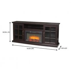 Home Decorators Collection Edenfield 70 in. Freestanding Infrared Electric Fireplace TV Stand in Espresso -Flora Home Decorators Soldes espresso home decorators collection fireplace tv stands 365 741 48 y 40 1000
