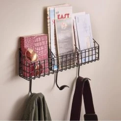 Home Decorators Collection 17.75 in. Flat Black Industrial Basket Hook Rail -Flora Home Decorators Soldes flat black home decorators collection hooks r30314h fb u1 e1 1000