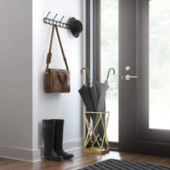 Home Decorators Collection 27 in. L Black Wire Hook Rail -Flora Home Decorators Soldes flat black home decorators collection hooks r44044h fb u a0 1000