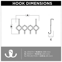 Home Decorators Collection 16 in. Black Quatrafoil Over the Door Hook Rail -Flora Home Decorators Soldes flat black home decorators collection hooks r44146h fb u 4f 1000