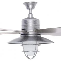 Home Decorators Collection Grayton 54 in. LED Indoor/Outdoor Galvanized Ceiling Fan with Light Kit and Remote Control -Flora Home Decorators Soldes galvanized home decorators collection ceiling fans with lights 24343 40 1000