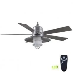 Home Decorators Collection Grayton 54 in. LED Indoor/Outdoor Galvanized Ceiling Fan with Light Kit and Remote Control -Flora Home Decorators Soldes galvanized home decorators collection ceiling fans with lights 24343 76 1000