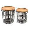 Home Decorators Collection Round Galvanized Metal Decorative Basket with Wood Lid (Set of 2) -Flora Home Decorators Soldes galvanized home decorators collection storage baskets da223658ahd 64 1000