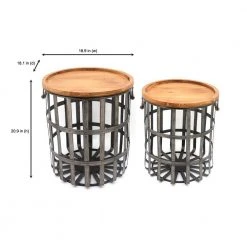 Home Decorators Collection Round Galvanized Metal Decorative Basket with Wood Lid (Set of 2) -Flora Home Decorators Soldes galvanized home decorators collection storage baskets da223658ahd e1 1000