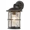 Home Decorators Collection Hargreaves 7-1/2 in. One-Light Black Rustic Farmhouse Outdoor Wall Lantern Sconce with Seeded Glass -Flora Home Decorators Soldes gilded iron home decorators collection outdoor sconces 7956hdcgidi 64 1000