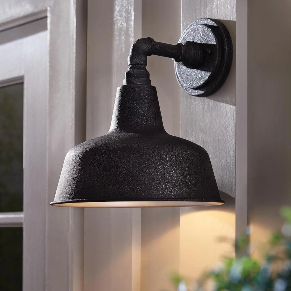 Home Decorators Collection Hargreaves 11 in. One-Light Black Rustic Farmhouse Outdoor Wall Lantern Sconce with Seeded Glass 7 Home Decorators Collection Hargreaves 11 in. One-Light Black Rustic Farmhouse Outdoor Wall Lantern Sconce with Seeded Glass - Image 5