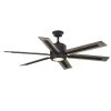 Home Decorators Collection Palermo Grove 60 in. 6-Blade LED Indoor Gilded Iron Farmhouse Dual Mount Ceiling Fan with Light and Remote Control -Flora Home Decorators Soldes gilded iron with walnut wood home decorators collection ceiling fans with lights 7984hdcgi 64 1000