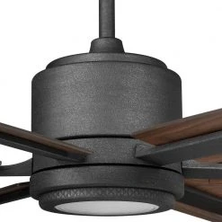 Home Decorators Collection Palermo Grove 60 in. 6-Blade LED Indoor Gilded Iron Farmhouse Dual Mount Ceiling Fan with Light and Remote Control -Flora Home Decorators Soldes gilded iron with walnut wood home decorators collection ceiling fans with lights 7984hdcgi 76 1000
