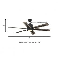 Home Decorators Collection Palermo Grove 60 in. 6-Blade LED Indoor Gilded Iron Farmhouse Dual Mount Ceiling Fan with Light and Remote Control -Flora Home Decorators Soldes gilded iron with walnut wood home decorators collection ceiling fans with lights 7984hdcgi a0 1000