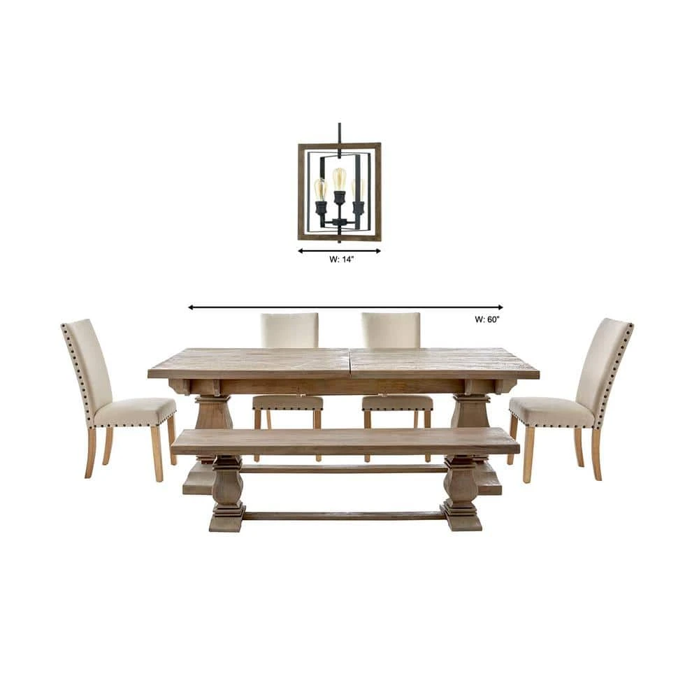 Home Decorators Collection Palermo Grove 14 in. 3-Light Gilded Iron Farmhouse Kitchen Pendant with Hand Painted Walnut Accents 7 Home Decorators Collection Palermo Grove 14 in. 3-Light Gilded Iron Farmhouse Kitchen Pendant with Hand Painted Walnut Accents - Image 5