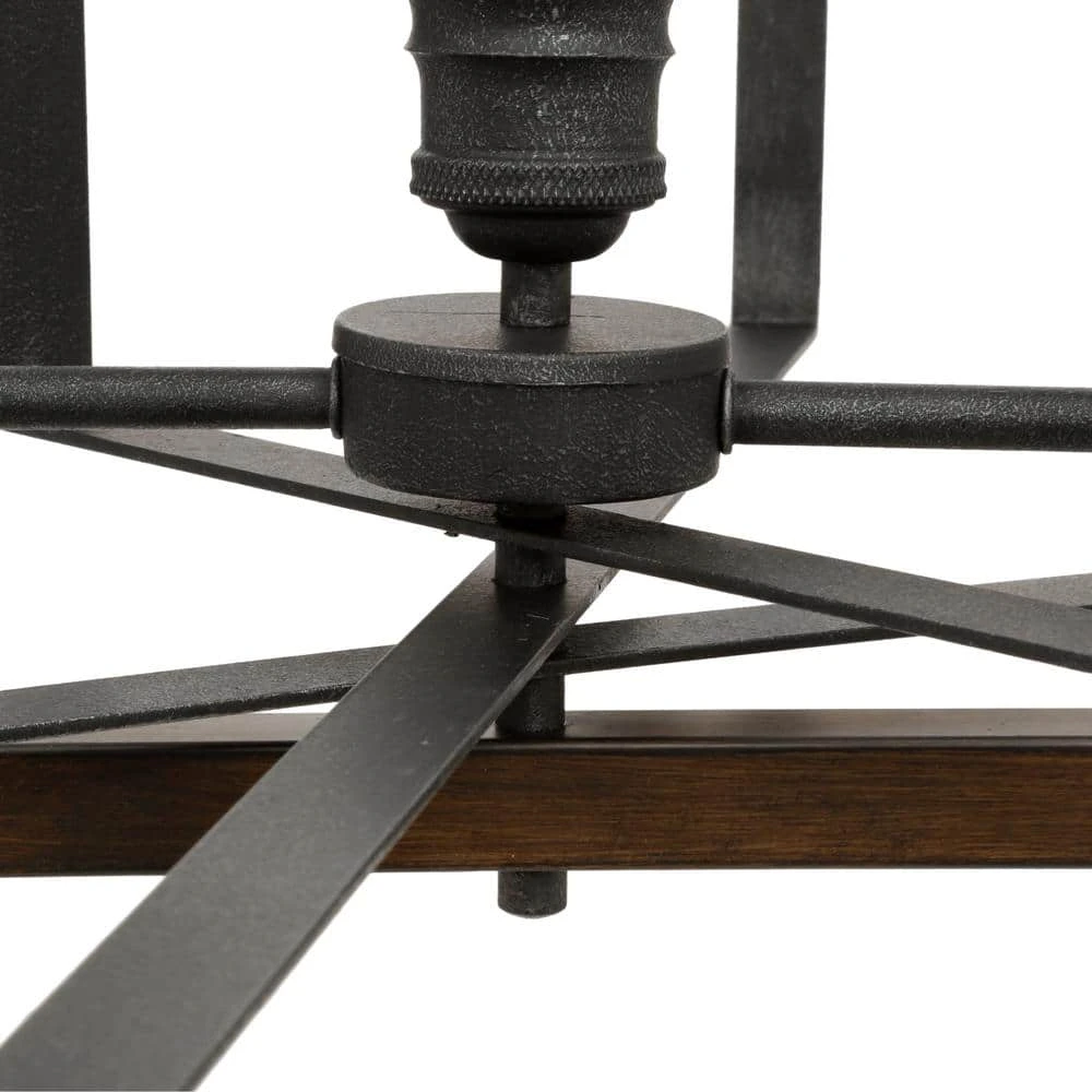 Home Decorators Collection Palermo Grove 31.88 in. 5-Light Black Gilded Iron Linear Farmhouse Chandelier 12 Home Decorators Collection Palermo Grove 31.88 in. 5-Light Black Gilded Iron Linear Farmhouse Chandelier - Image 10