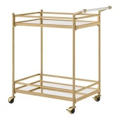 Home Decorators Collection Gold Metal Bar Cart with Mirrored Glass Shelves (29 in. W) -Flora Home Decorators Soldes gold home decorators collection bar carts p160242xx 66 1000