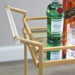 Home Decorators Collection Gold Metal Bar Cart with Mirrored Glass Shelves (29 in. W) -Flora Home Decorators Soldes gold home decorators collection bar carts p160242xx a0 1000