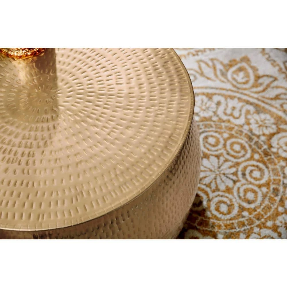 Home Decorators Collection Calluna 31 in. Gold Medium Round Metal Coffee Table with Lift Top 7 Home Decorators Collection Calluna 31 in. Gold Medium Round Metal Coffee Table with Lift Top - Image 5