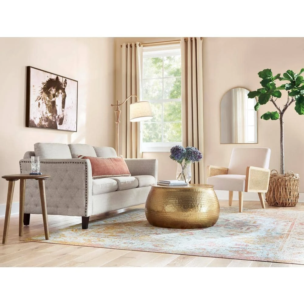 Home Decorators Collection Calluna 31 in. Gold Medium Round Metal Coffee Table with Lift Top 5 Home Decorators Collection Calluna 31 in. Gold Medium Round Metal Coffee Table with Lift Top - Image 3