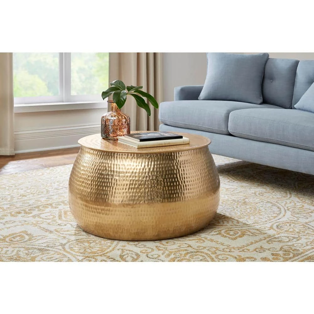 Home Decorators Collection Calluna 31 in. Gold Medium Round Metal Coffee Table with Lift Top 3 Home Decorators Collection Calluna 31 in. Gold Medium Round Metal Coffee Table with Lift Top