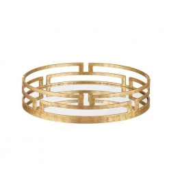 Home Decorators Collection Gold Metal Decorative Round Mirror Tray