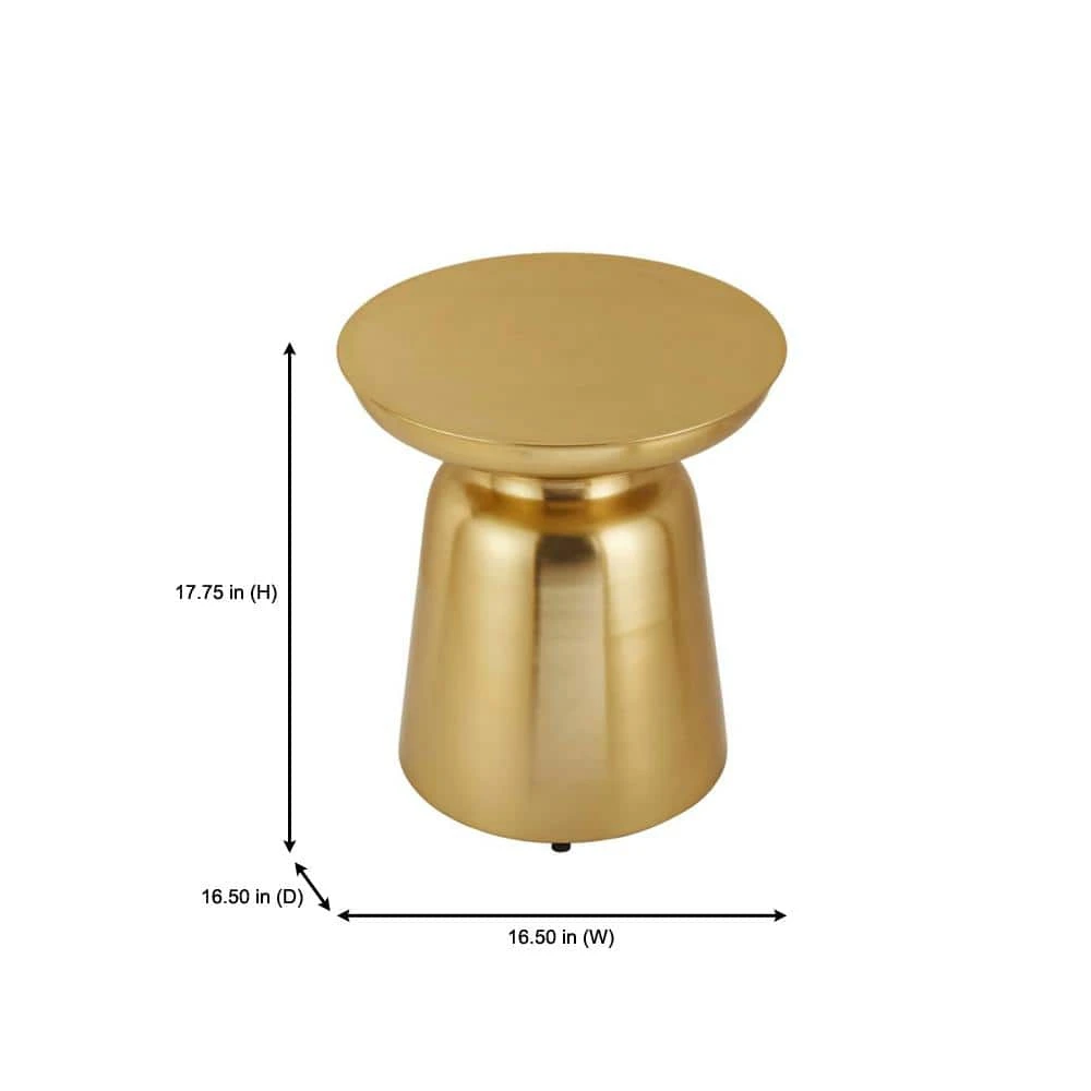 Home Decorators Collection Round Gold Metal Accent Table (16.5 in. W x 17.75 in. H) 4 Home Decorators Collection Round Gold Metal Accent Table (16.5 in. W x 17.75 in. H) - Image 2