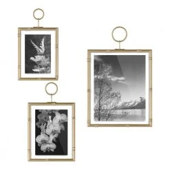 Home Decorators Collection Traditional Gold Bamboo Assorted Picture Frames (Set of 3)