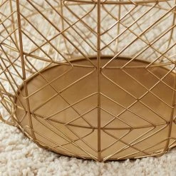 Home Decorators Collection Round Gold Metal Wire Decorative Basket (Set of 3) -Flora Home Decorators Soldes gold home decorators collection storage baskets dc19 4959abc a0 1000