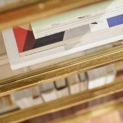 Home Decorators Collection 62.25 in. Gold Leaf Metal 4-shelf Accent Bookcase with Open Back -Flora Home Decorators Soldes gold leaf home decorators collection bookcases bookshelves v183104xxa np 66 1000