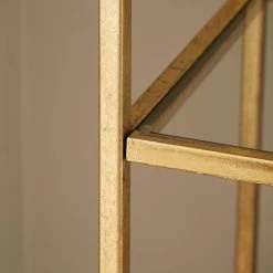 Home Decorators Collection 62.25 in. Gold Leaf Metal 4-shelf Accent Bookcase with Open Back -Flora Home Decorators Soldes gold leaf home decorators collection bookcases bookshelves v183104xxa np a0 1000