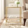 Home Decorators Collection Bella Square Gold Leaf Metal and Glass Accent Table (20 in. W x 24 in. H) -Flora Home Decorators Soldes gold leaf home decorators collection end side tables v183101xxa w5p 64 1000