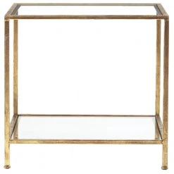 Home Decorators Collection Bella Square Gold Leaf Metal and Glass Accent Table (20 in. W x 24 in. H) -Flora Home Decorators Soldes gold leaf home decorators collection end side tables v183101xxa w5p 77 1000