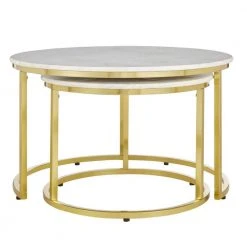 Home Decorators Collection Cheval 2-Piece 31 in. Gold/Marble Medium Round Marble Coffee Table Set 17 Home Decorators Collection Cheval 2-Piece 31 in. Gold/Marble Medium Round Marble Coffee Table Set -Flora Home Decorators Soldes gold marble home decorators collection coffee tables dc18 56100 77 1000