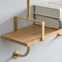 Home Decorators Collection Gold Metal and Natural Wood Wall Shelf (21 in. W x 34 in. H) 9 Home Decorators Collection Gold Metal and Natural Wood Wall Shelf (21 in. W x 34 in. H) -Flora Home Decorators Soldes gold nature home decorators collection decorative shelving 99kg107k8n 40 1000