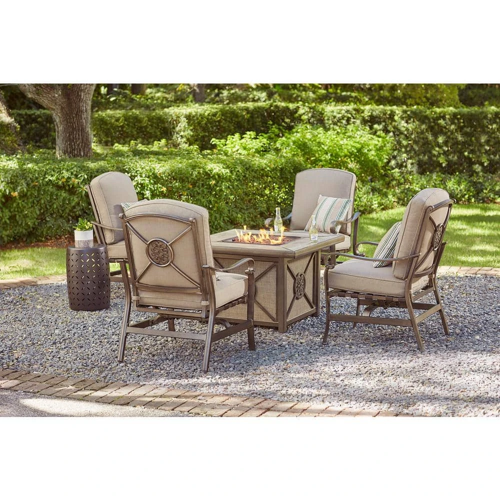 Home Decorators Collection Wilshire Estates 1-Piece Aluminum Tile Top Outdoor Gas Firepit with Sunbrella Sling Fabric 3 Home Decorators Collection Wilshire Estates 1-Piece Aluminum Tile Top Outdoor Gas Firepit with Sunbrella Sling Fabric