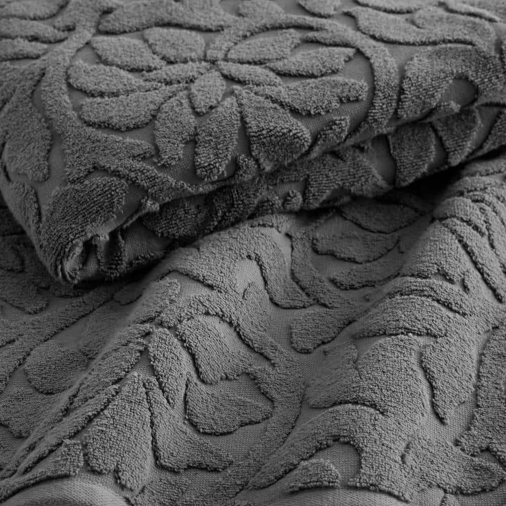 Home Decorators Collection Turkish Cotton Gray Textured Bath Sheet (Set of 2) 4 Home Decorators Collection Turkish Cotton Gray Textured Bath Sheet (Set of 2) - Image 2