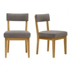 Home Decorators Collection Modern Gray Velvet Upholstered Dining Chairs with Sandy Oak Wood Accents (Set of 2) 16 Home Decorators Collection Modern Gray Velvet Upholstered Dining Chairs with Sandy Oak Wood Accents (Set of 2) -Flora Home Decorators Soldes gray home decorators collection dining chairs kw 583360 77 1000