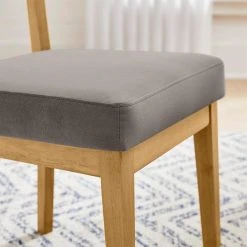 Home Decorators Collection Modern Gray Velvet Upholstered Dining Chairs with Sandy Oak Wood Accents (Set of 2) 13 Home Decorators Collection Modern Gray Velvet Upholstered Dining Chairs with Sandy Oak Wood Accents (Set of 2) -Flora Home Decorators Soldes gray home decorators collection dining chairs kw 583360 a0 1000