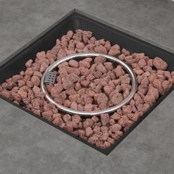 Home Decorators Collection Summerfield 39.5 in. x 25 in. Square Steel Concrete-Look Tile Top LP Gas Fire Pit -Flora Home Decorators Soldes gray home decorators collection gas fire pits 2364fp 3 76 1000