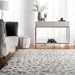 Home Decorators Collection Sebastian Leopard Print Gray 5 ft. x 8 ft. Area Rug -Flora Home Decorators Soldes gray home decorators collection kids rugs rzbd61a 5075 c3 1000