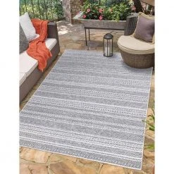 Home Decorators Collection Rhapsody Gray 8 ft. x 10 ft. Indoor/Outdoor Area Rug -Flora Home Decorators Soldes gray home decorators collection outdoor rugs 30417 44 1000