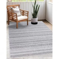 Home Decorators Collection Rhapsody Gray 8 ft. x 10 ft. Indoor/Outdoor Area Rug -Flora Home Decorators Soldes gray home decorators collection outdoor rugs 30417 4f 1000