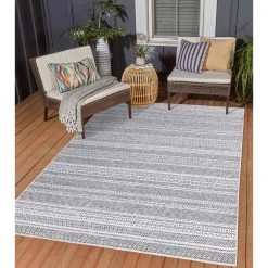 Home Decorators Collection Rhapsody Gray 8 ft. x 10 ft. Indoor/Outdoor Area Rug -Flora Home Decorators Soldes gray home decorators collection outdoor rugs 30417 c3 1000