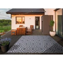 Home Decorators Collection Samba Square Gray 8 ft. x 10 ft. Indoor/Outdoor Area Rug -Flora Home Decorators Soldes gray home decorators collection outdoor rugs 32467 c3 1000