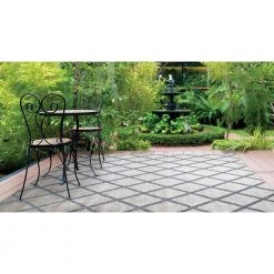 Home Decorators Collection Trellis Gray 8 ft. x 10 ft. Indoor/Outdoor Area Rug -Flora Home Decorators Soldes gray home decorators collection outdoor rugs 87227 44 1000