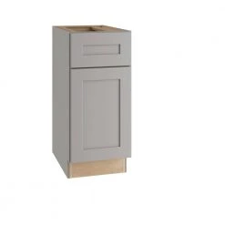 Home Decorators Collection Tremont Assembled 12 x 34.5 x 24 in Plywood Shaker Base Kitchen Cabinet Right 2 rollout Soft Close in Painted Pearl Gray -Flora Home Decorators Soldes gray painted home decorators collection assembled kitchen cabinets b12r 2t tpg 76 1000