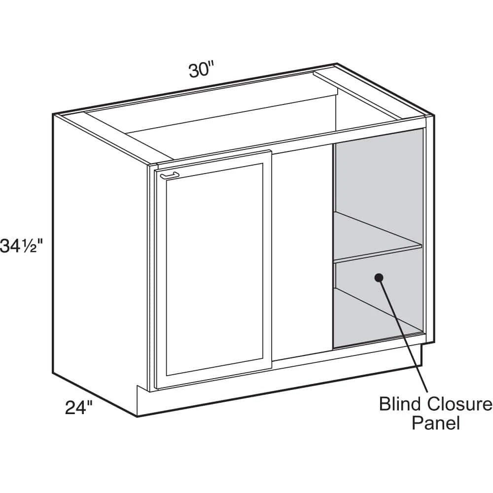 Home Decorators Collection Washington Veiled Gray Plywood Shaker Stock Assembled Corner Kitchen Cabinet Blind Right (30 in. x 34.5 in. x 24 in.) 5 Home Decorators Collection Washington Veiled Gray Plywood Shaker Stock Assembled Corner Kitchen Cabinet Blind Right (30 in. x 34.5 in. x 24 in.) - Image 3